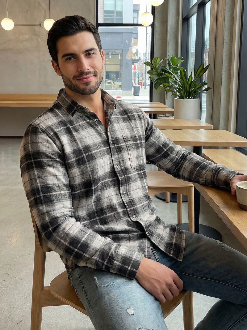 Pánská Košile Šedé OZONEE V/V172Z