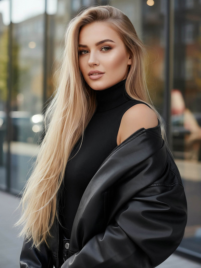 Dámská koženková bunda křivák černá OZONEE JS/11Z8281