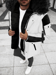 Pánská Zimní Bunda Bílo-Černá OZONEE O/5832/22