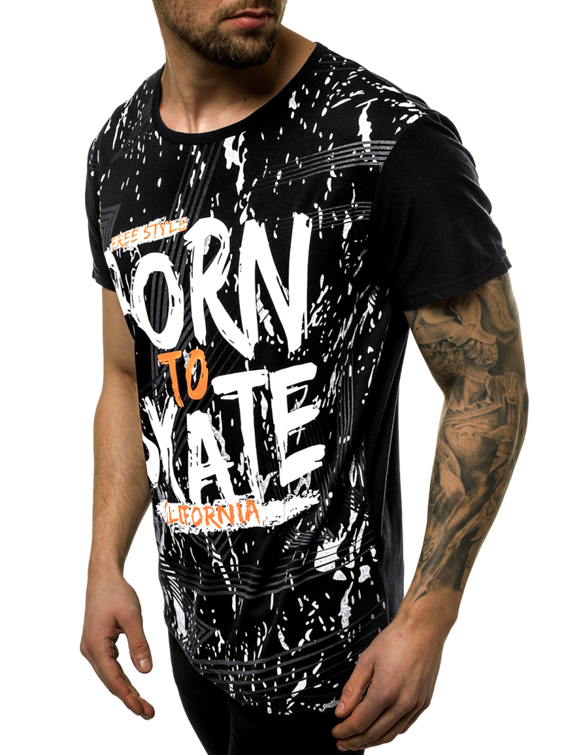 Pánské Tričko Černé OZONEE JS/KS1989