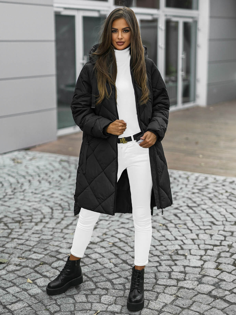 Dámská Bunda Černá OZONEE JS/5M3168/392Z