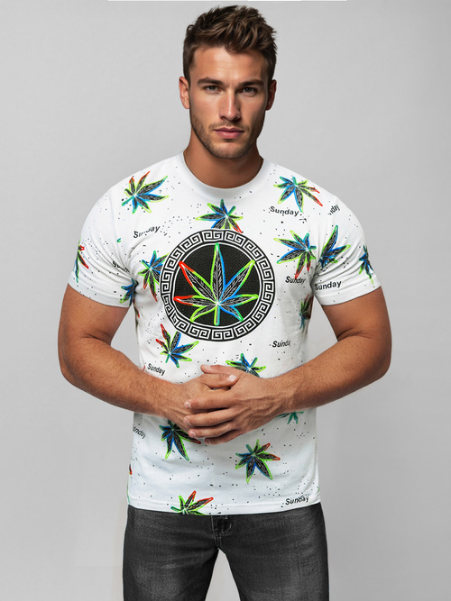 Pánské Tričko Bílé OZONEE O/T136/1Z