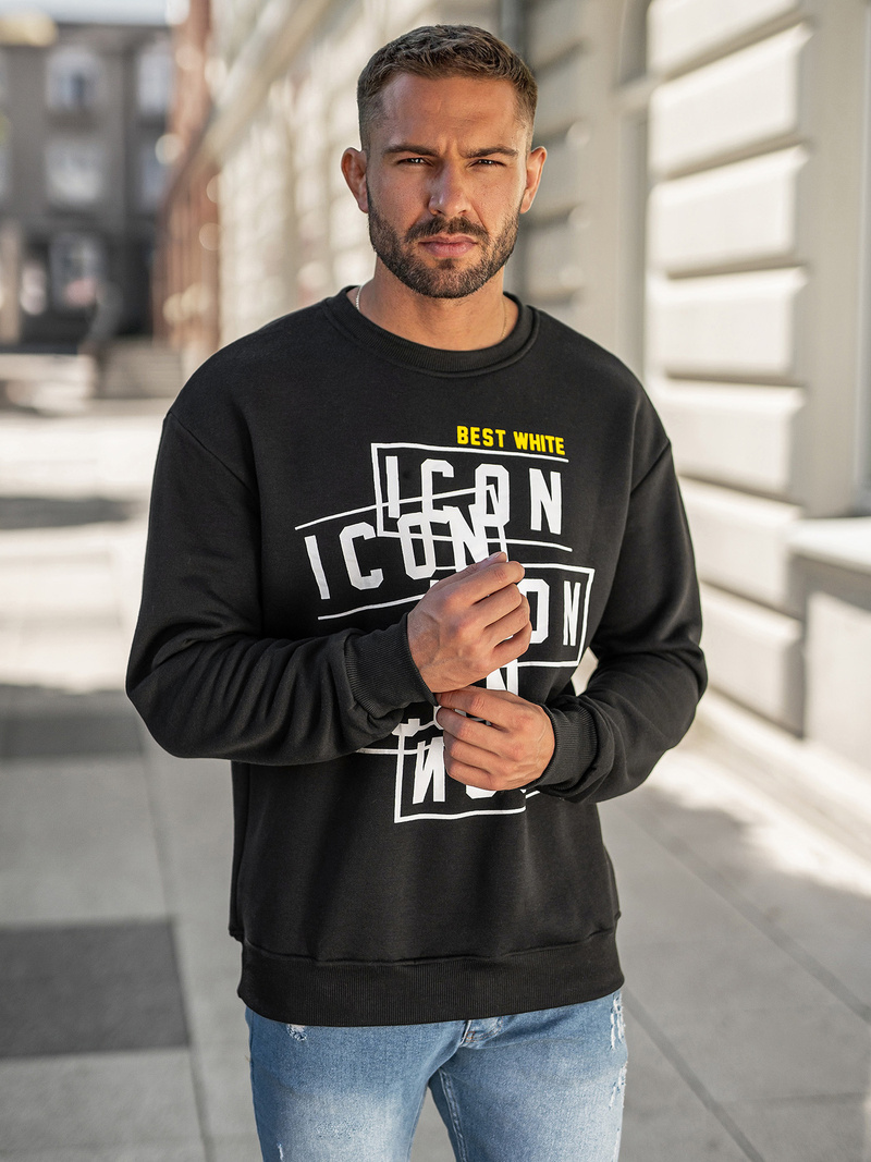 Pánská Mikina Černá OZONEE JS/8B1763/3