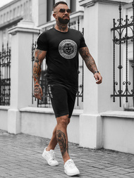 Pánská Tepláková Souprava Černo-Stříbrná OZONEE O/HM788Z