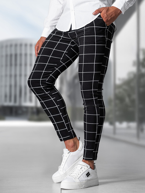 Pánské Chino Kalhoty Černé OZONEE O/P4009Z