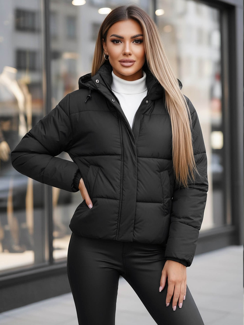 Dámská Bunda Černá OZONEE JS/16M9188/392Z