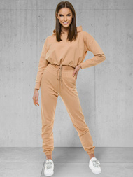 Dámská dvoudílná tepláková souprava Béžová OZONEE O/12108