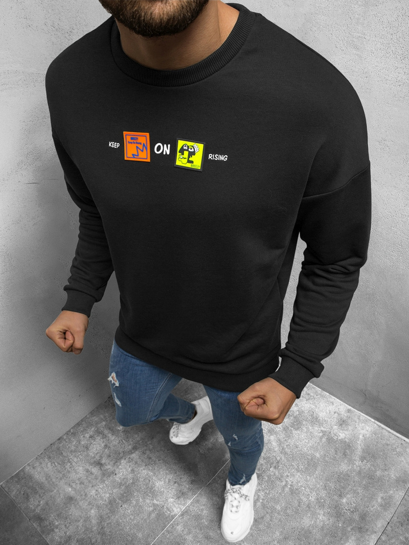 Pánská Mikina Černá OZONEE B/21402008