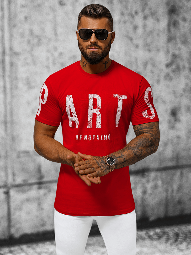 Pánské Tričko Červené OZONEE O/1180Z