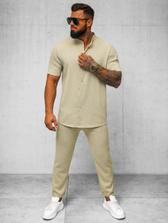 Pánské Chino Kalhoty Béžové OZONEE O/K971SP