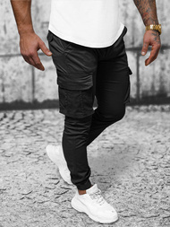 Pánské Chino Jogger Kalhoty Černé OZONEE NB/MP0202N