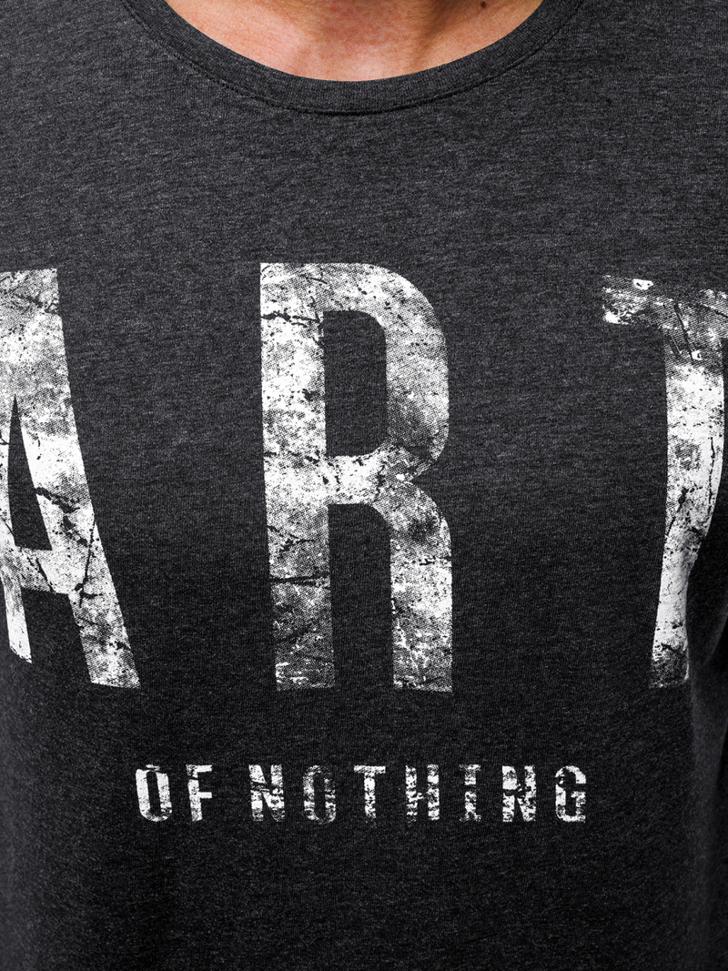 Pánské Tričko S Dlouhým Rukávem Grafitový OZONEE O/1292Z