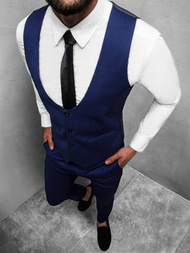 Pánská souprava - Vesta a chino kalhoty Modré OZONEE DJ/5554