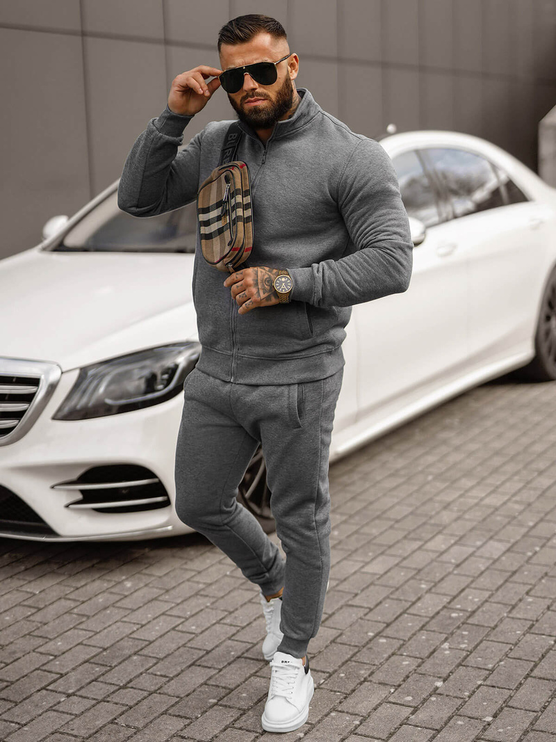 Pánská Tepláková Souprava Grafitová OZONEE JS/68C10385/5Z