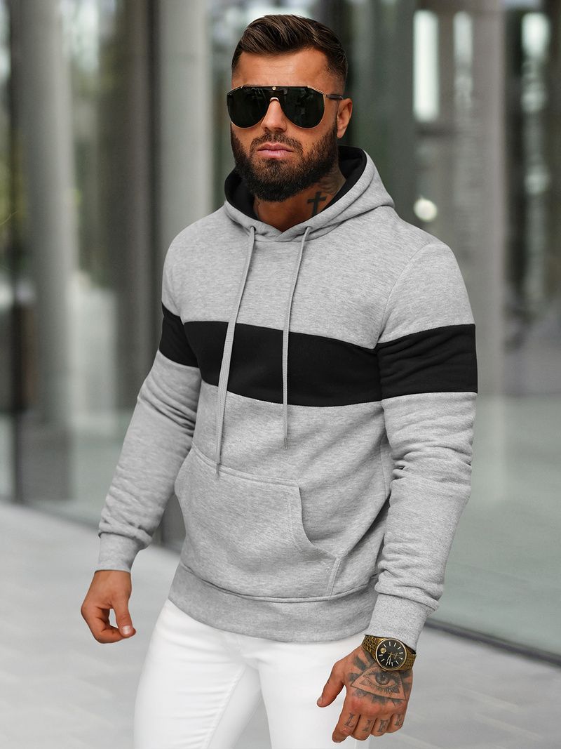 Pánská Mikina Šedé OZONEE JS/8B1316/2