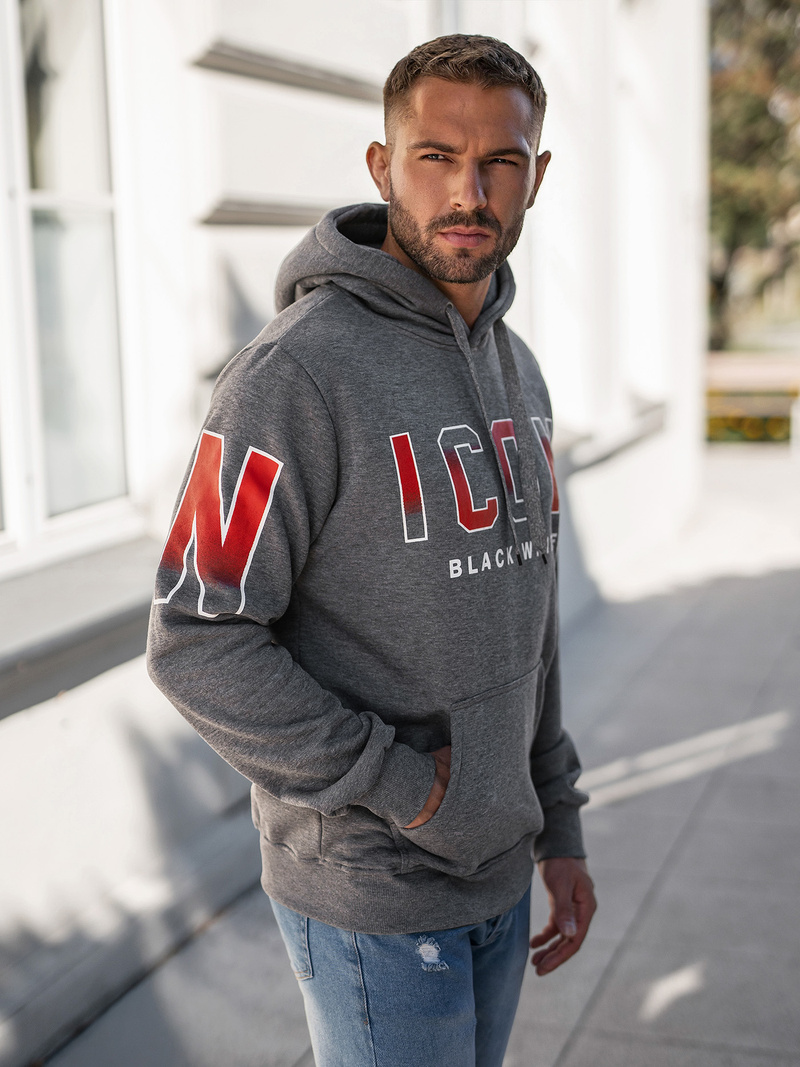 Pánská Mikina Grafitová OZONEE JS/8B1739/5