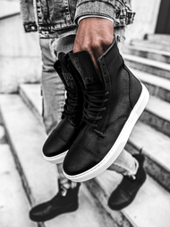 Pánské Sneakery Vysoké Černobílé OZONEE KN/022