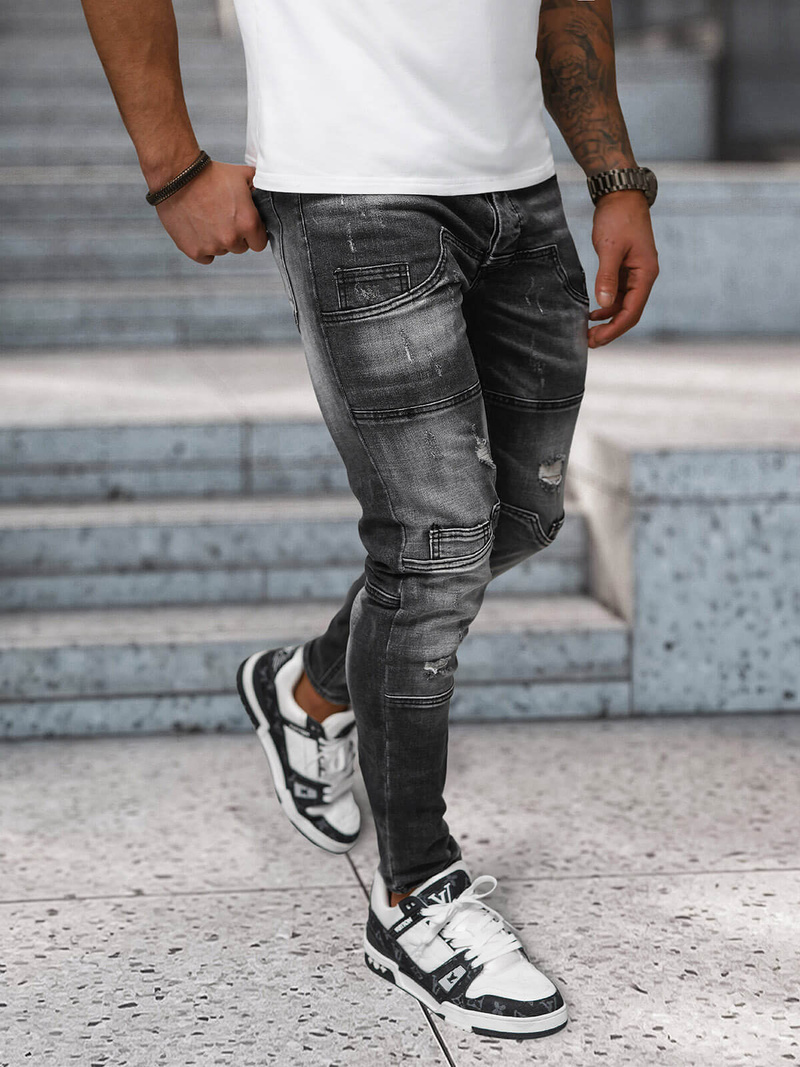 Pánské Džíny Černé OZONEE NB/MP0155N