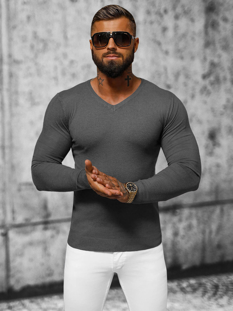 Pánský Svetr Grafitový OZONEE NB/MMB601/3Z