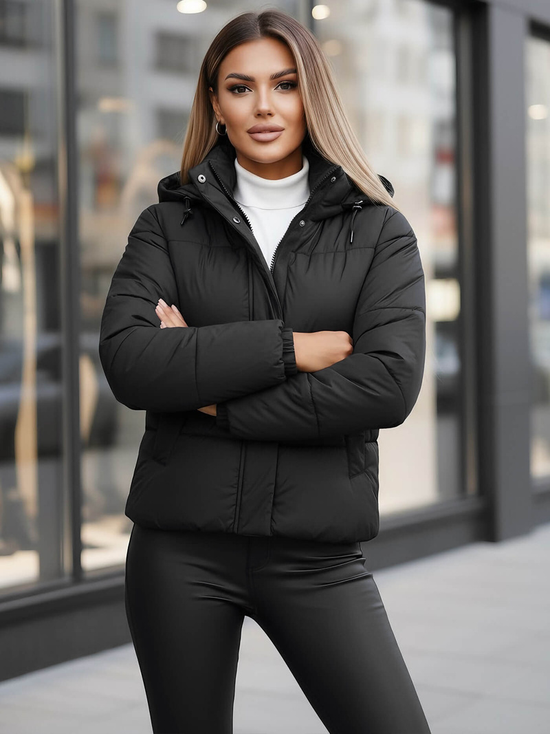 Dámská Bunda Černá OZONEE JS/16M9188/392Z