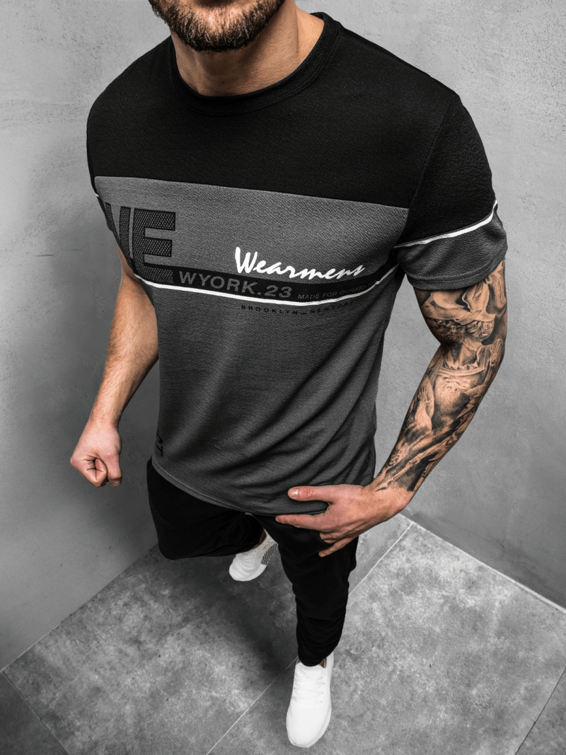 Pánské Tričko Grafitové OZONEE JS/SS11002Z