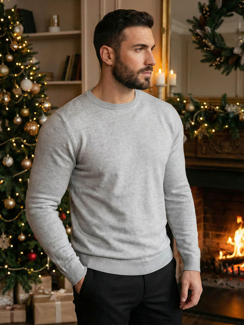 Pánský Svetr Šedý OZONEE NB/MMB602/2Z