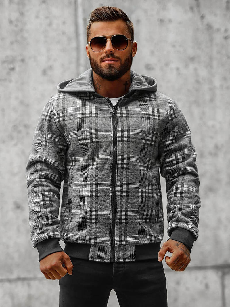 Pánská Bunda Šedá OZONEE O/3A58