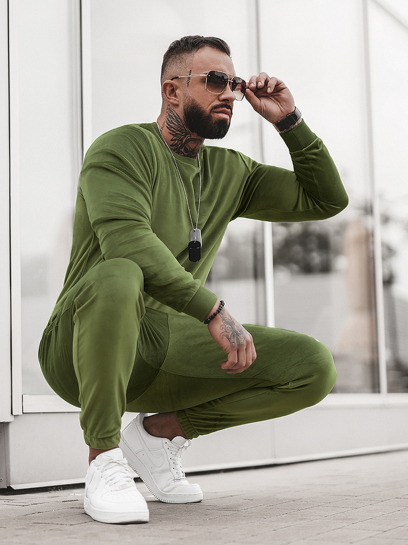 Pánská Tepláková Souprava Khaki OZONEE O/12130Z