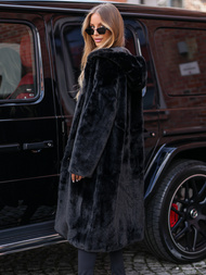 Dámská zimní kožešinová bunda černá OZONEE JS/11Z8250