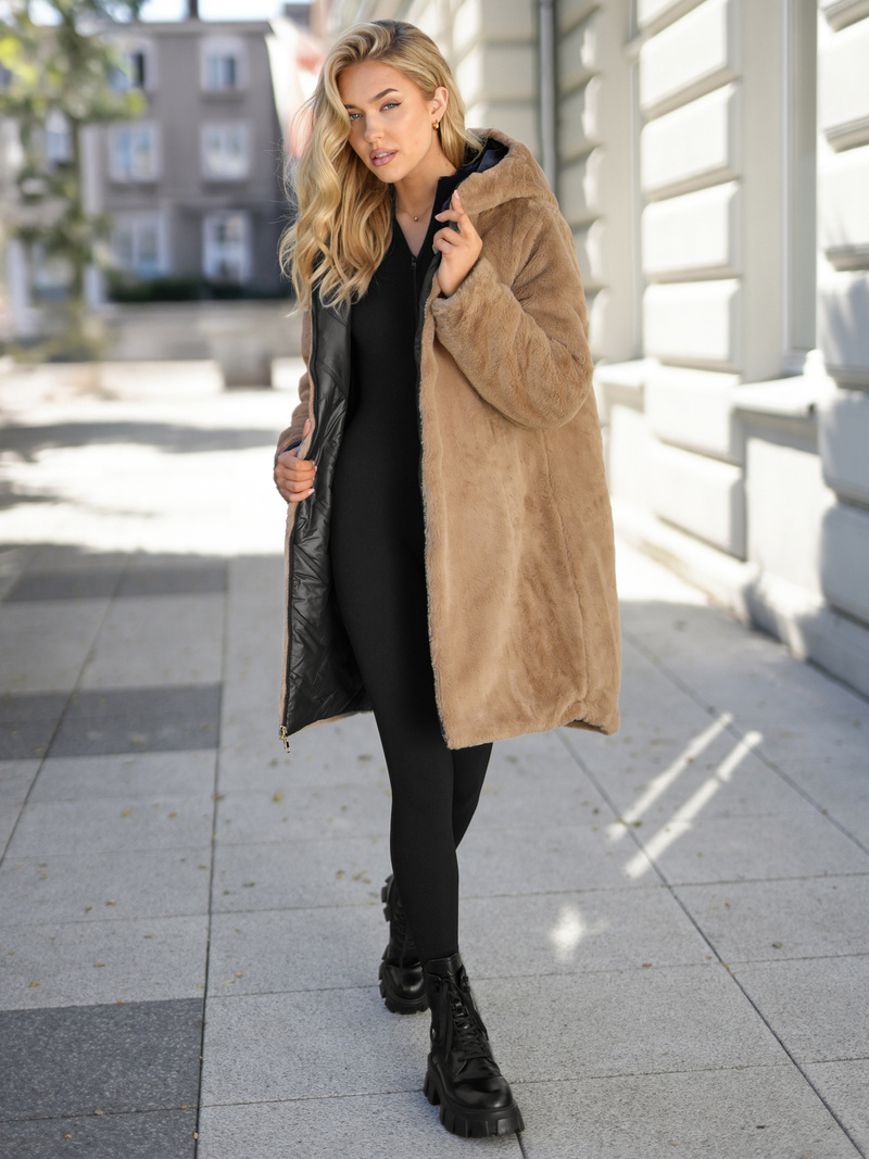 Dámská dlouhá zimní bunda černá OZONEE JS/5M3352/392