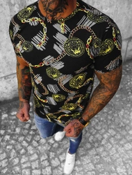 Pánské Tričko Černé OZONEE O/BL2249Z