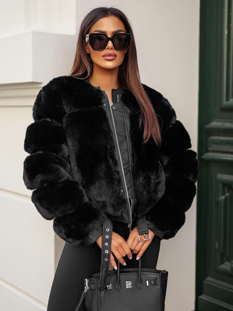 Dámská Bunda Černá OZONEE JS/11Z8080Z