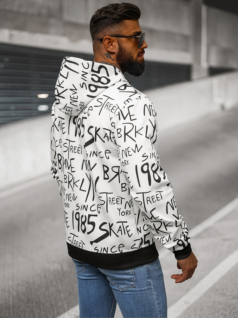 Pánská Mikina Bílá OZONEE JS/8B1175/1