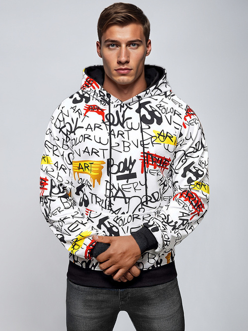 Pánská Mikina Bílá OZONEE JS/8B1251/1