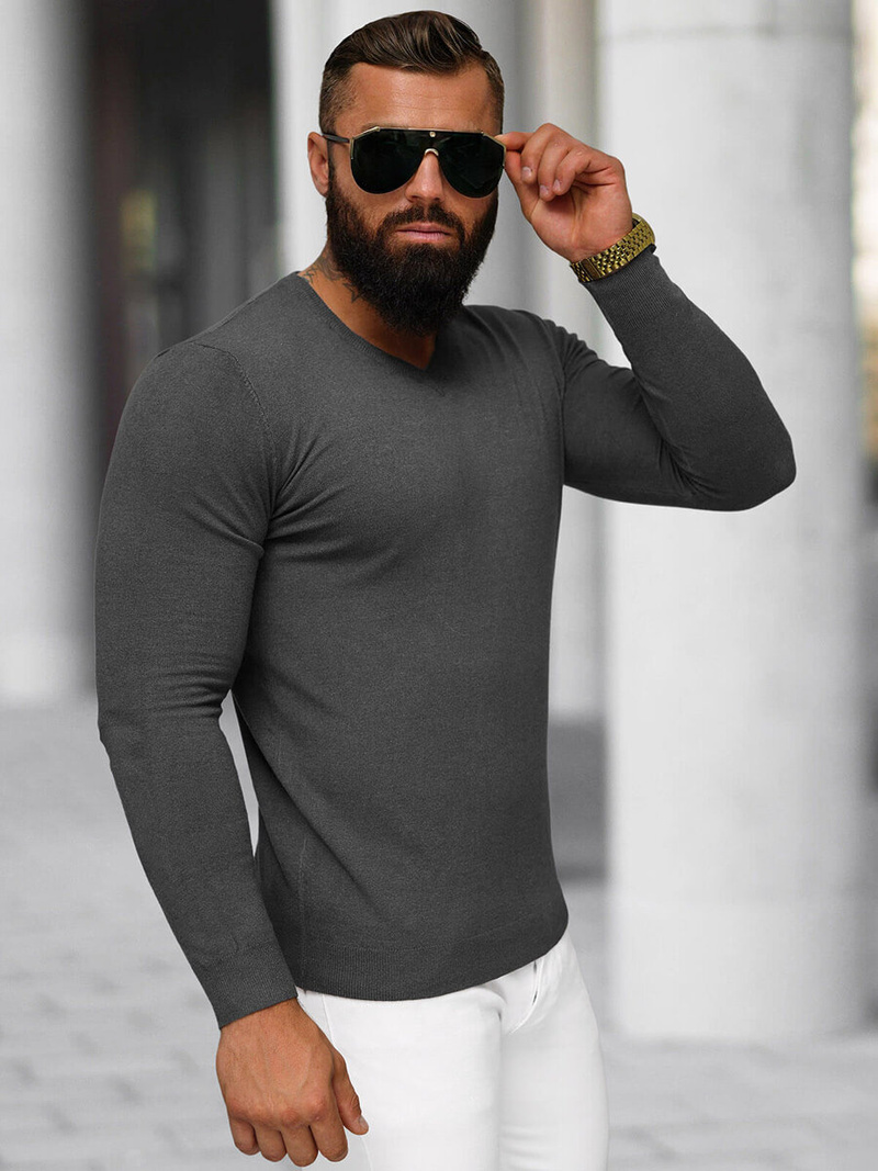 Pánský Svetr Grafitový OZONEE NB/MMB601/3Z