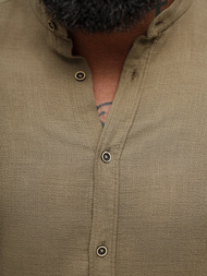 Pánská Košile Tmavě-Béžové OZONEE O/V112