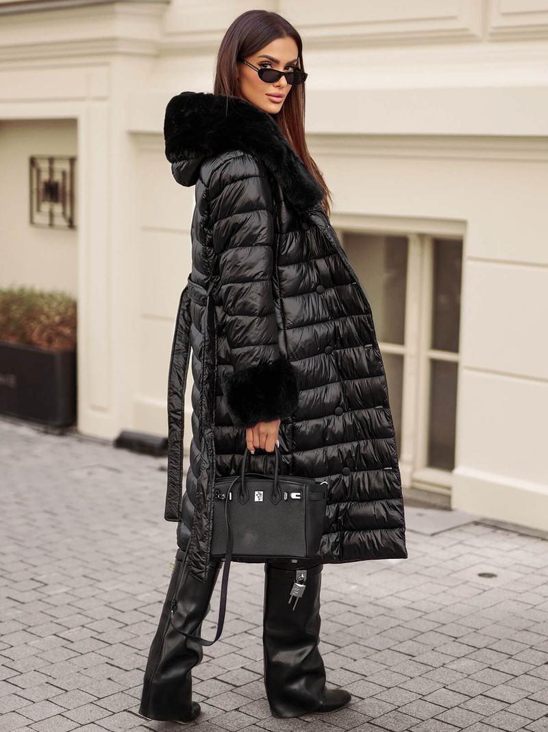 Dámský Kabát Černý OZONEE JS/5M3160/392Z