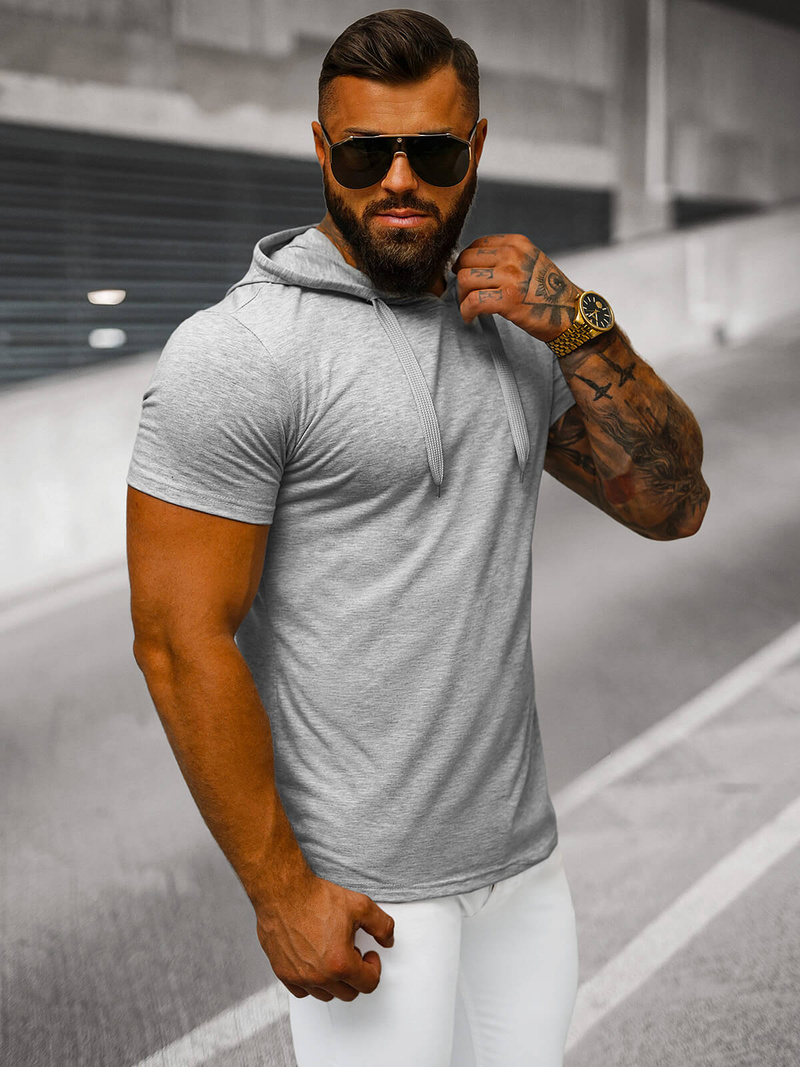 Pánské Tričko Šedý OZONEE JS/8T89/2