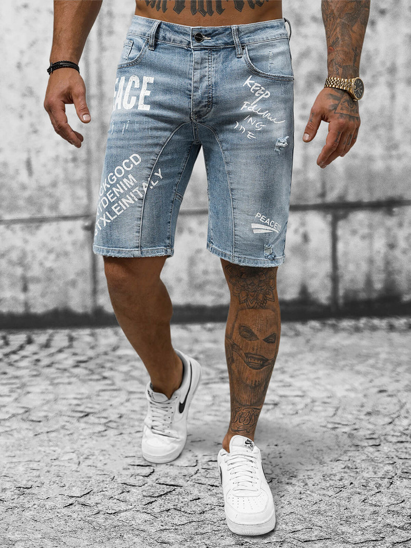 Pánské Džínové Kraťasy Modré OZONEE NB/MP0259BC