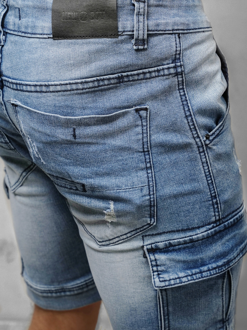 Pánské Džínové Kraťasy Světle Modré OZONEE NB/MP0039BC