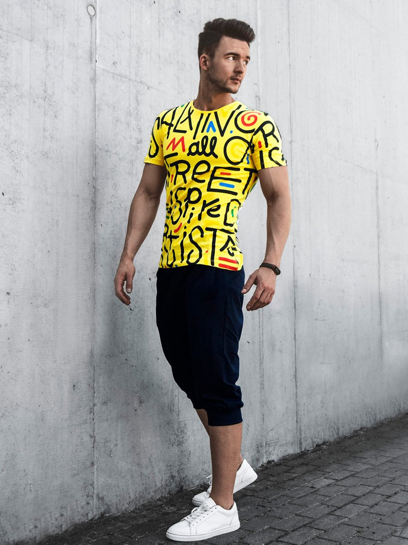 Pánské Tričko Žluté OZONEE MR/21518