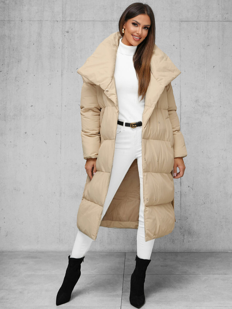 Dámská Bunda Béžová OZONEE JS/M737/62Z