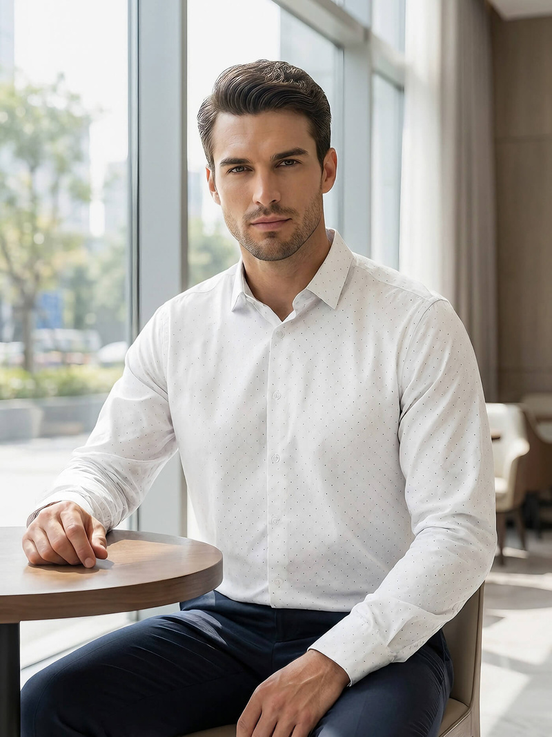 Pánská Košile Bílá OZONEE V/V185Z