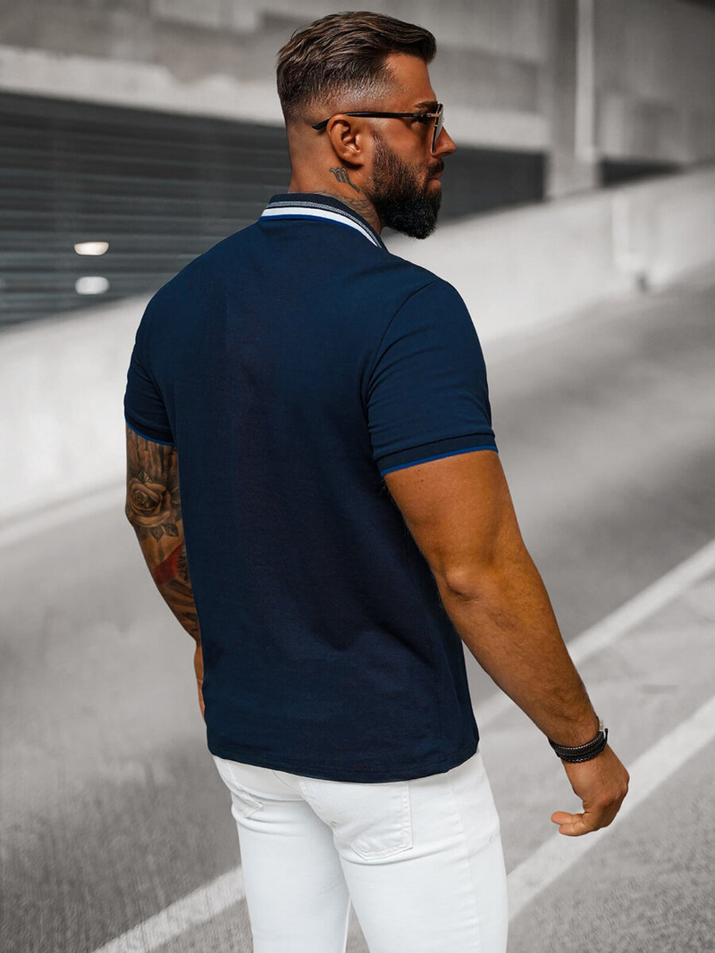 Pánské Polo Tričko Námořnická Modřá OZONEE O/DA719