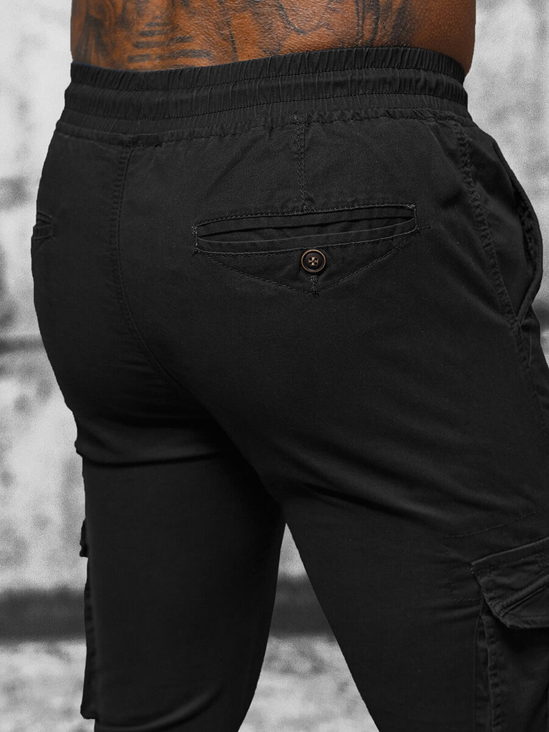 Pánské Chino Jogger Kalhoty Černé OZONEE NB/MP0201N