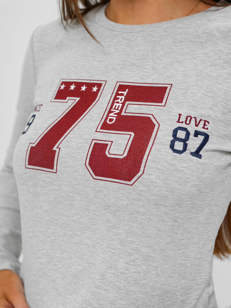 Dámská dvoudílná tepláková souprava šedá OZONEE JS/M60815AB