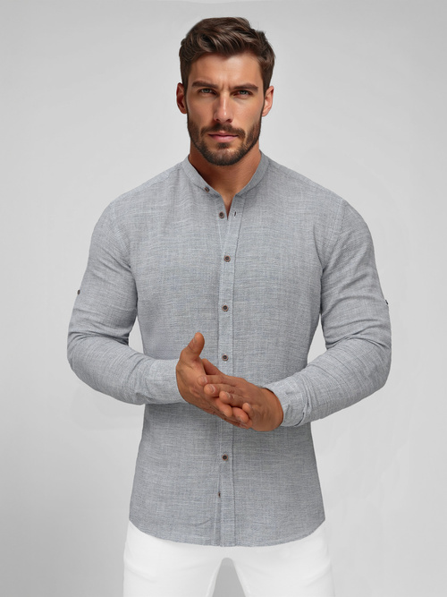 Pánská Košile Šedé OZONEE O/V146