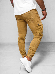 Pánské Džíny Jogger Tmavě-Béžové OZONEE O/E6979H