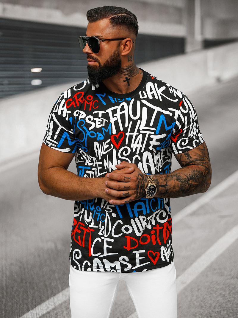 Pánské Tričko Černé OZONEE O/T1271/3