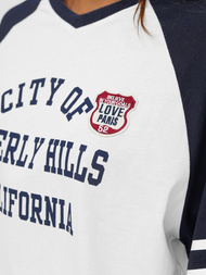 Dámské tričko bílo-námořnické modré OZONEE JS/R62493